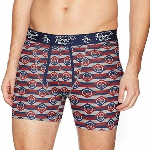 Original Penguin Men's Rio Red Diamond Pete Logo Single Novelty Boxer Brief M - Picture 1 of 3